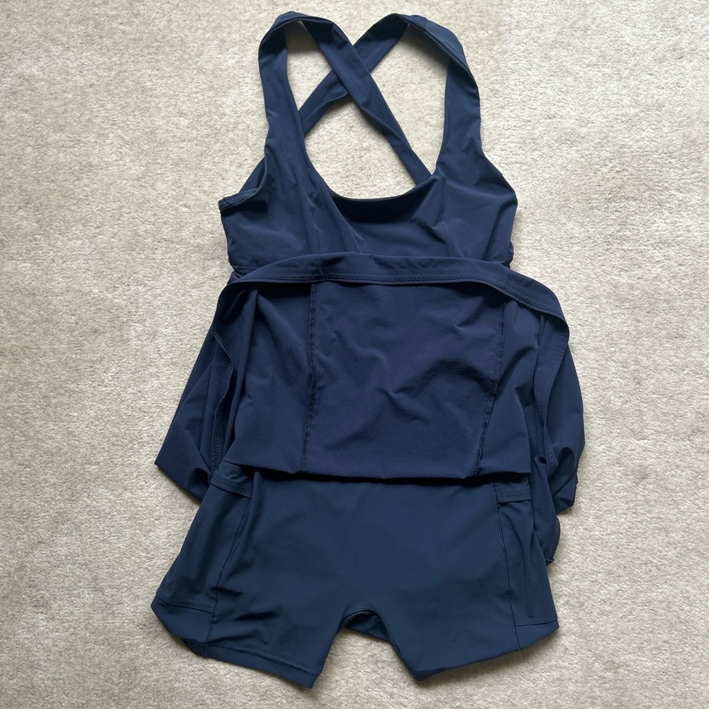 Outdoor Voices Navy Blue Athletic Dress and attached Shorts